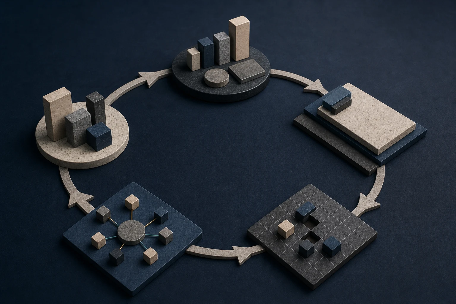 Review, implementation and measurement stages in monthly SEO