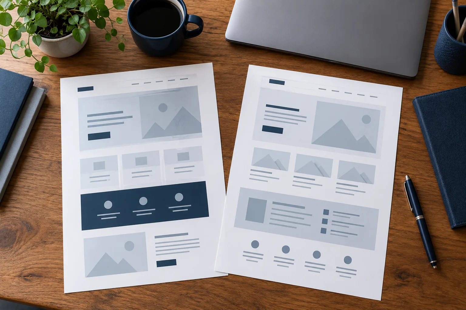 Website project scope and page-layout proposals
