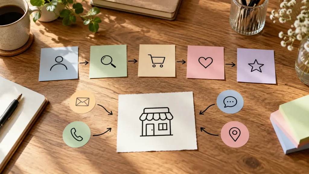 Customer journey planning for a small business website