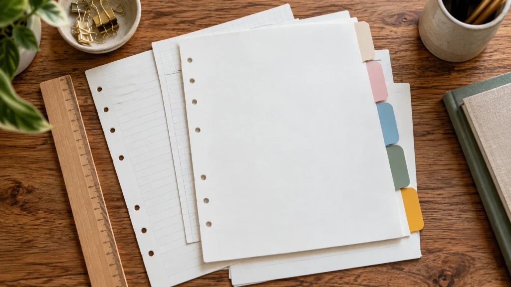 Website content planning with blank page templates