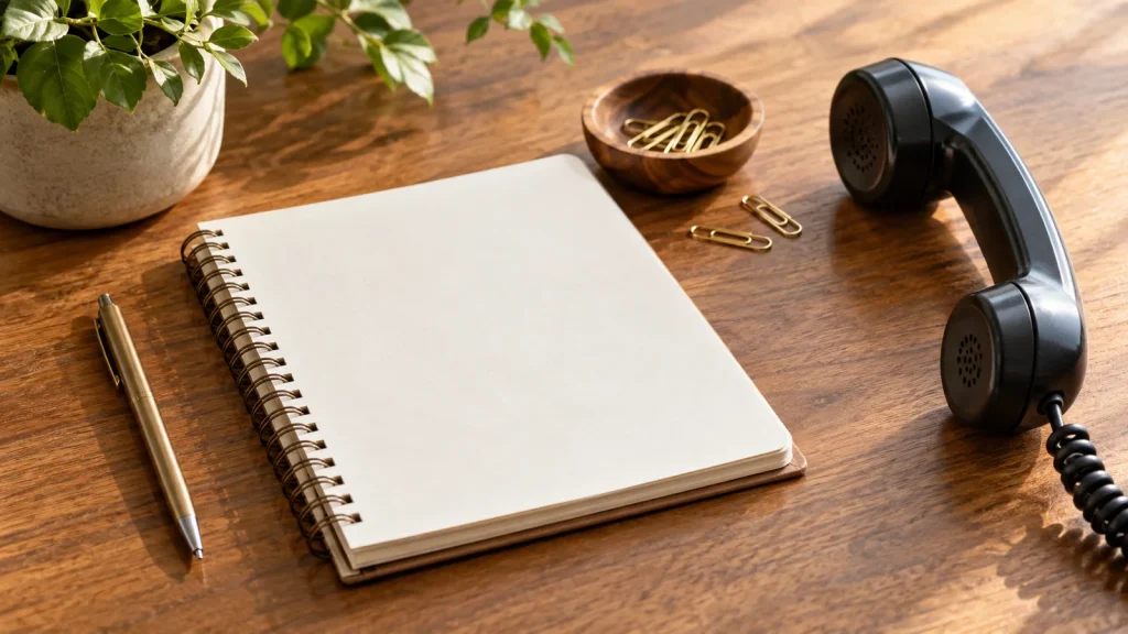 Enquiry log planning desk for a small business