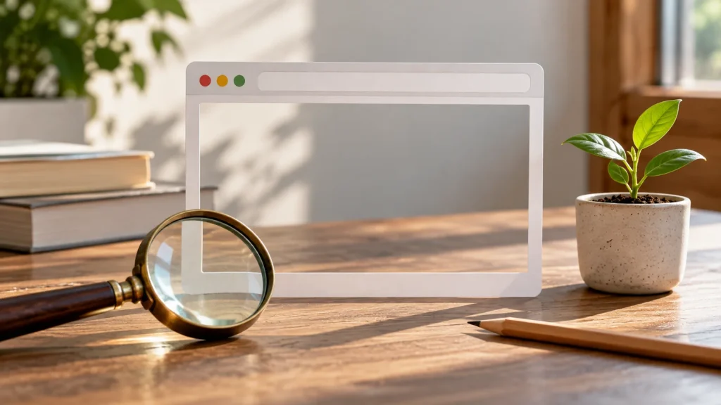 Post-launch SEO planning with magnifying glass