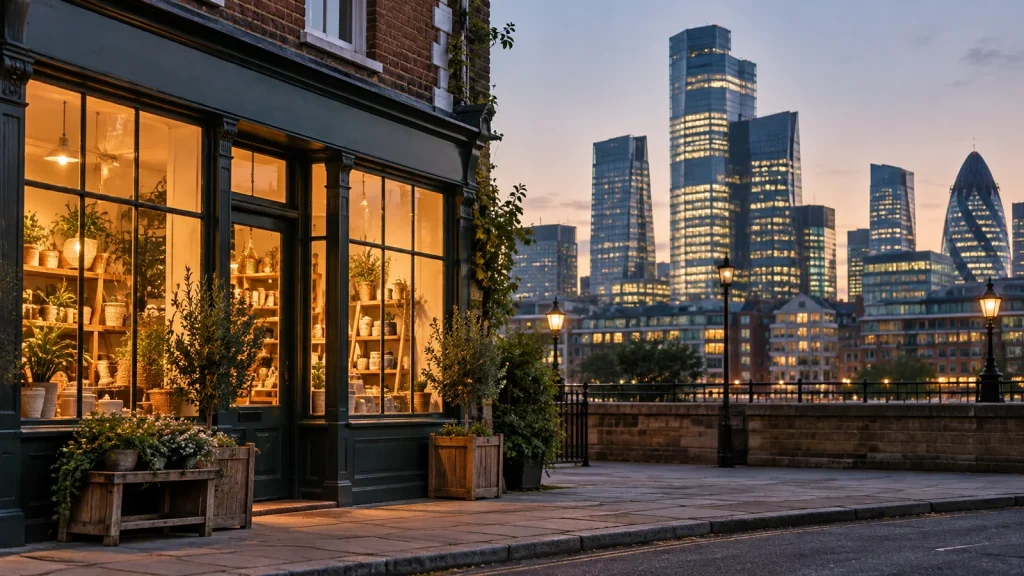Independent business beside larger city offices