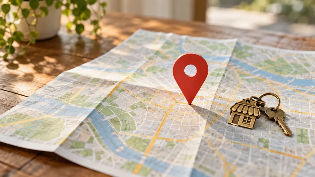 Map pin and local business key
